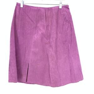 Vintage Faux Suede Leather Skirt Womens Size 4 Purple Above Knee A-Line Soft